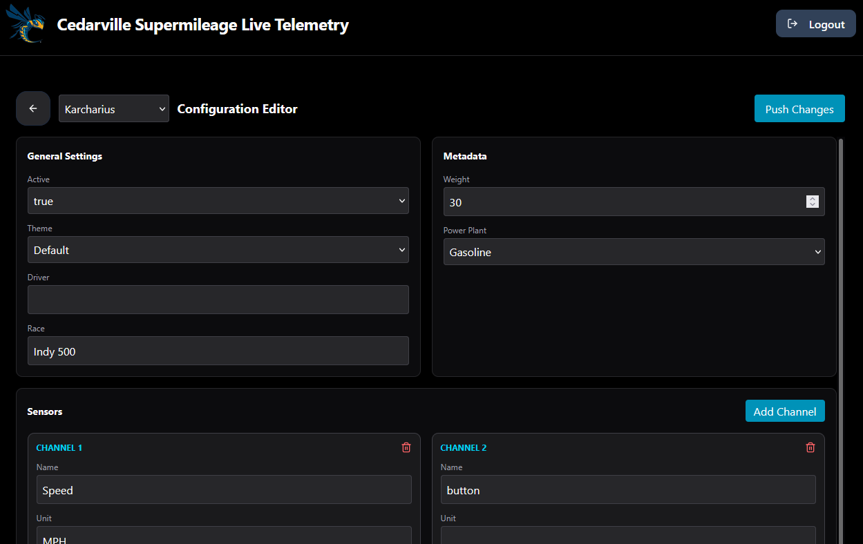 Configuration Page